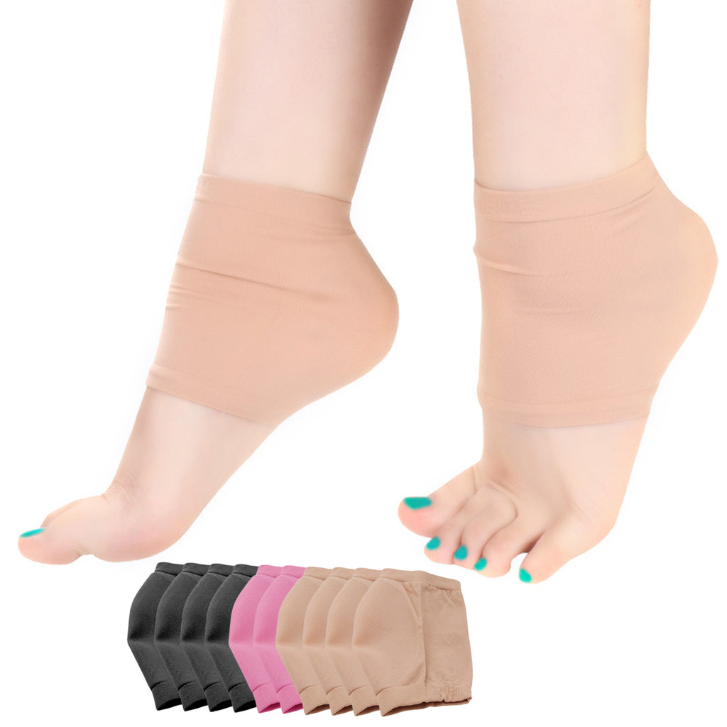 Selizo 6 Pairs Heel Moisturizing Socks Open Toe Socks Cracked Gel Heel Socks  Foot Toeless Cooling