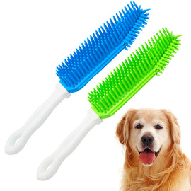 Nado Care Pet Hair Remover Brush, Reusable Rubber Brush for Remove Dog, Cat Hair from Furniture, Car Interiors, Carpet (Blue and Green)