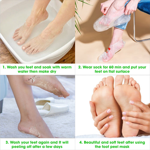 Foot Peel Mask, Exfoliating Foot Peel Masks, Exfoliator for Dry Dead Skin, Callus, Repair Rough Heels for Men Women… Natural Aloe Extract - 3 Pack